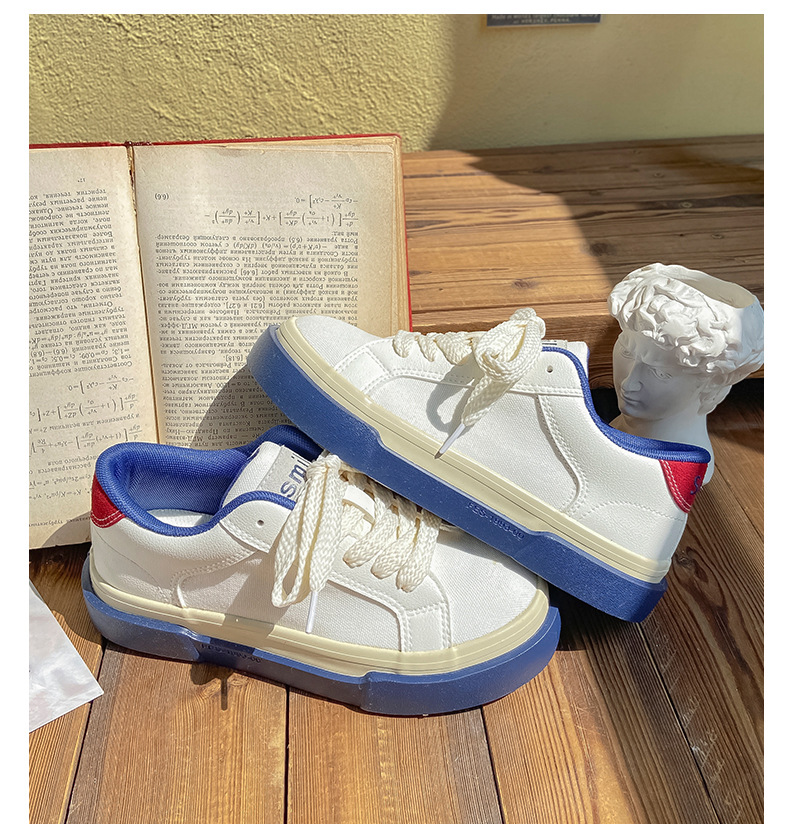 Women's Canvas Shoes Casual Round Toe Thick Sole Trainers_voghion.com