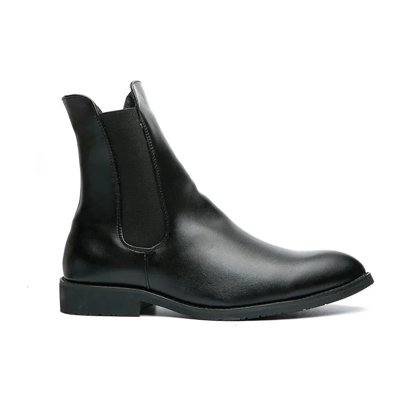 Herrenmode Casual Knöchel Leder Männer Bequeme Slip-on Winterschuhe Herrenstiefel Große Größe 38-48 240629_voghion.com