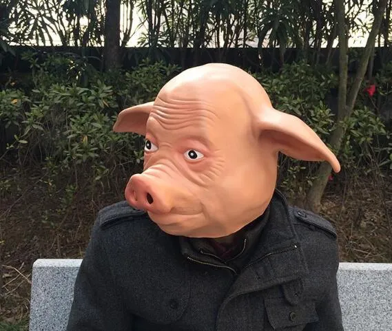 Masque d'horreur cochon Halloween masque facial complet en latex accessoire de déguisement livraison gratuite WL1271_voghion.com