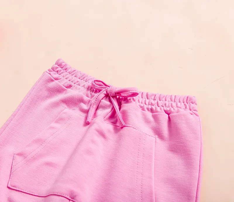 2 Stück Kinder Mädchen Einfarbig Kapuzenpullover & Hosen Set Langarm Aktiv Draussen 1-8 Jahre Herbst Weiß Hellgrün Rosa_voghion.com