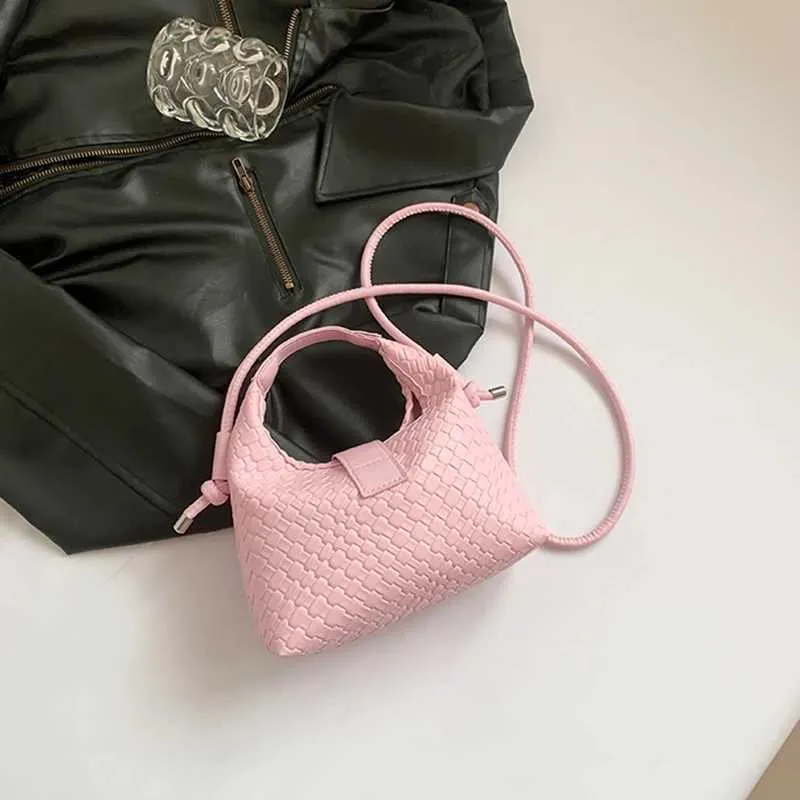 Elegante Geflochtene Pu-leder-eimerhandtasche Als Umhängetasche_voghion.com