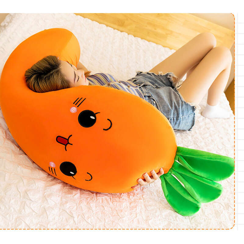 Carrot Long Strip Pillow, Sleeping In Bed Cute Bunny Plush Toys, Girl Dolls, Summer_voghion.com