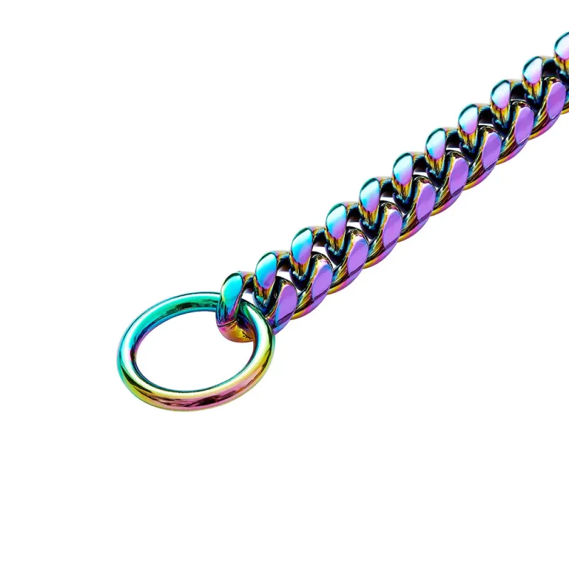 Guldhalsbånd 10 mm cubansk K-halskæde Heavy Duty Slip rustfrit stål Hunde-P-kæde til mellemstore og store hunde_voghion.com