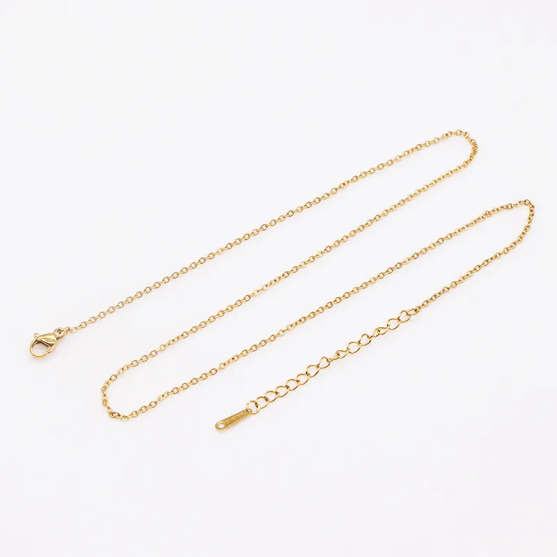 Ketten 10 teile/los 1,5mm Dicke Edelstahl Link Halsketten Halskette Für Diy Zubehör Schmuck Machen 45 5cm_voghion.com