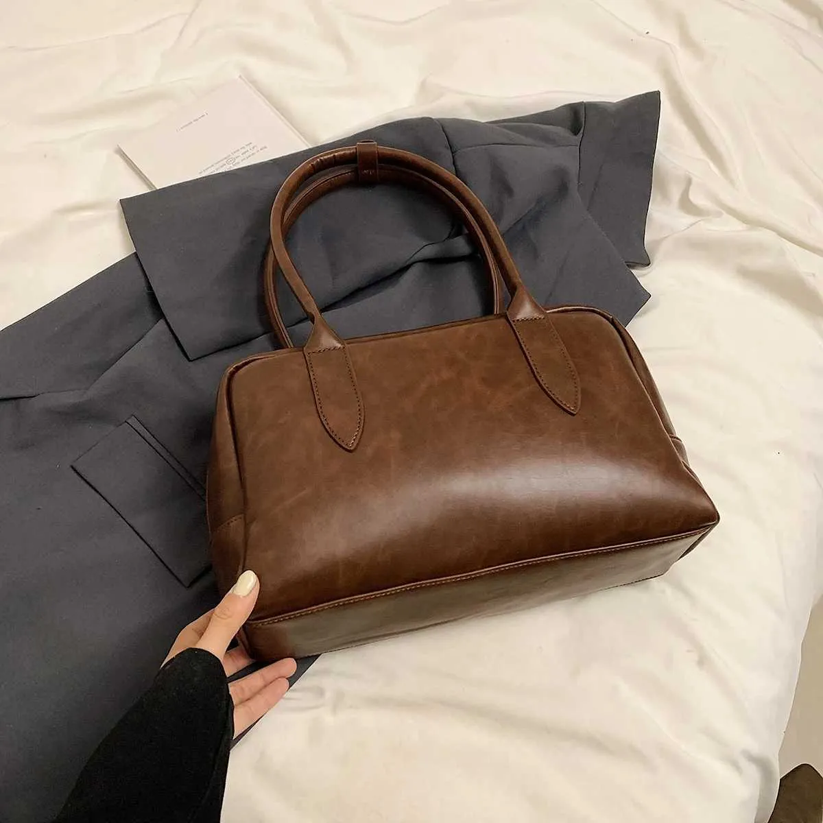 Pu lederen schoudertas dames koreaanse crossbody handtas stijl_voghion.com