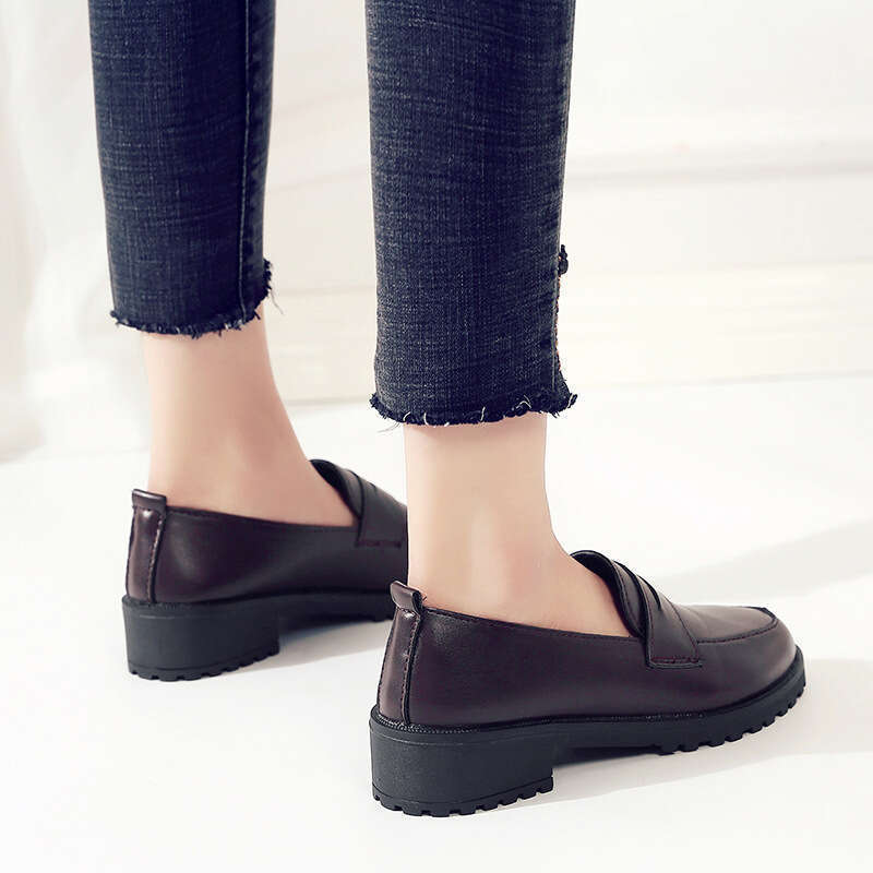 Women's Loafers Casual Leather Shoes With Thick Sole For Comfort_voghion.com