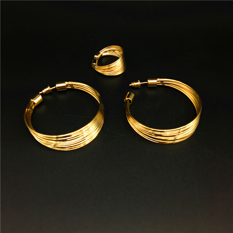Set di collane da sposa punk gotiche, collare multifilo in lega, collana in quattro pezzi_voghion.com