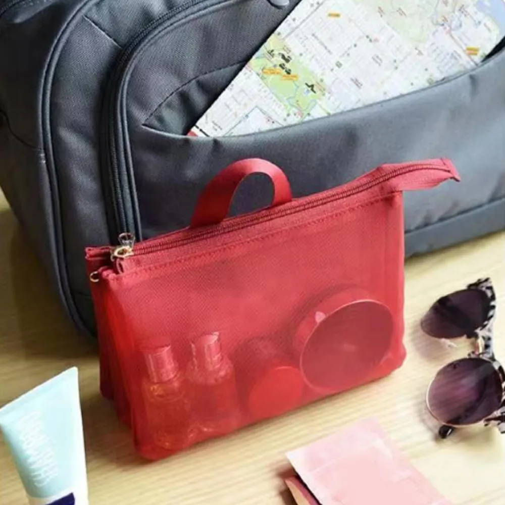 Netzaufbewahrung mit Fach, Kosmetiktaschen, Make-up, tragbare Reise-Kulturtasche, Hautpflege-Toilettenartikel-Organizer-Tasche_voghion.com