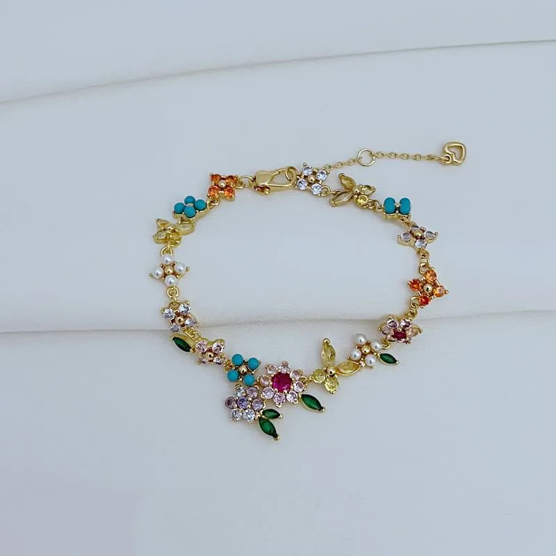 Orecchini di collana stile campagna alla moda per donne ragazze Farfalla fresca e carina Quattro fiori intarsiati Zirconi colorati_voghion.com