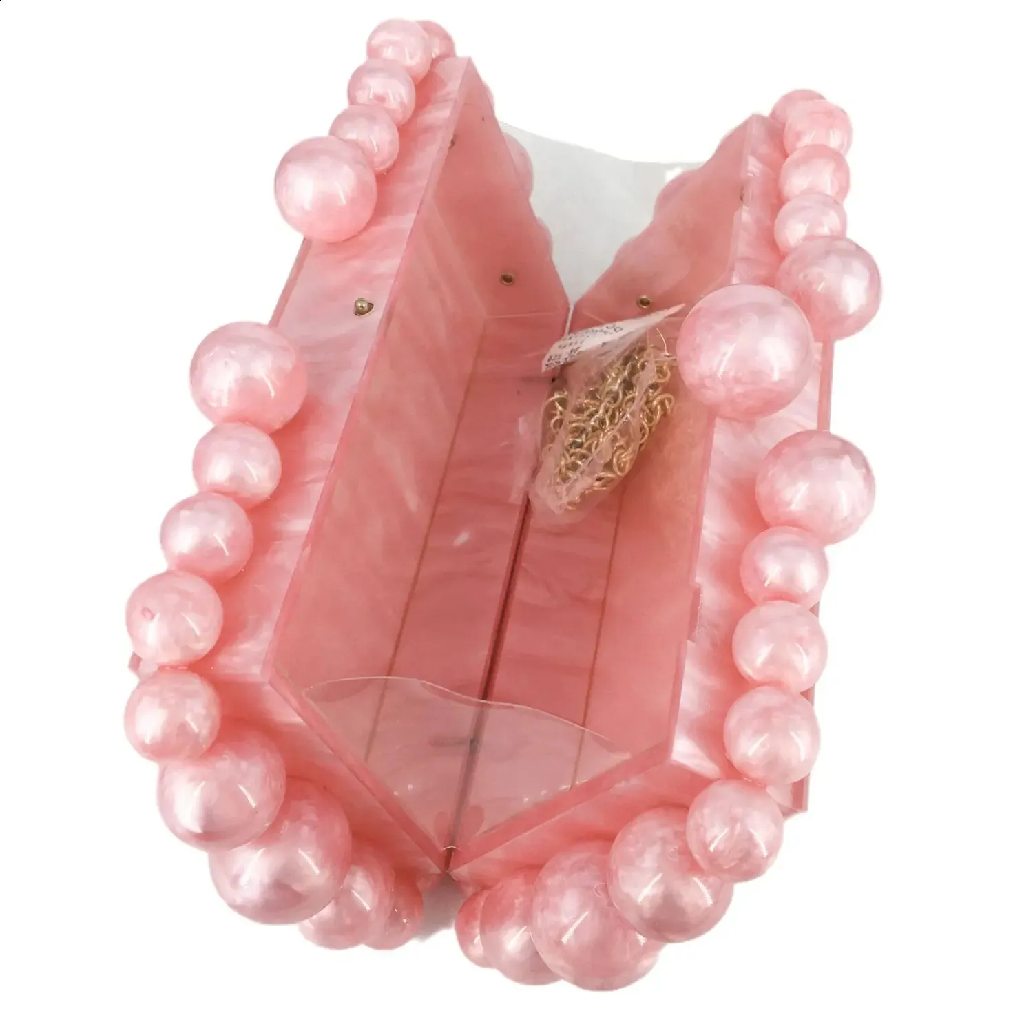 Acryl Box Clutch Perlen Abendtasche Für Damen Umhängetasche_voghion.com