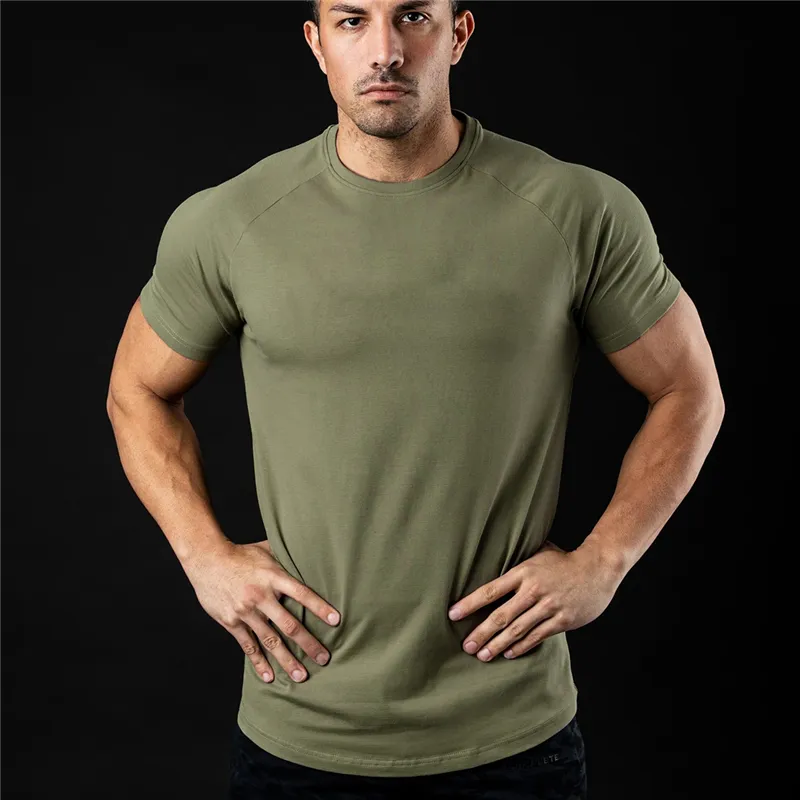 Men's T-Shirts Plain T Shirt Men Fashion Tee Shirts Summer Cotton Short Sleeve Tshirt Fitness Mens Gym Clothing Casual Sports T Shirts 230606_voghion.com