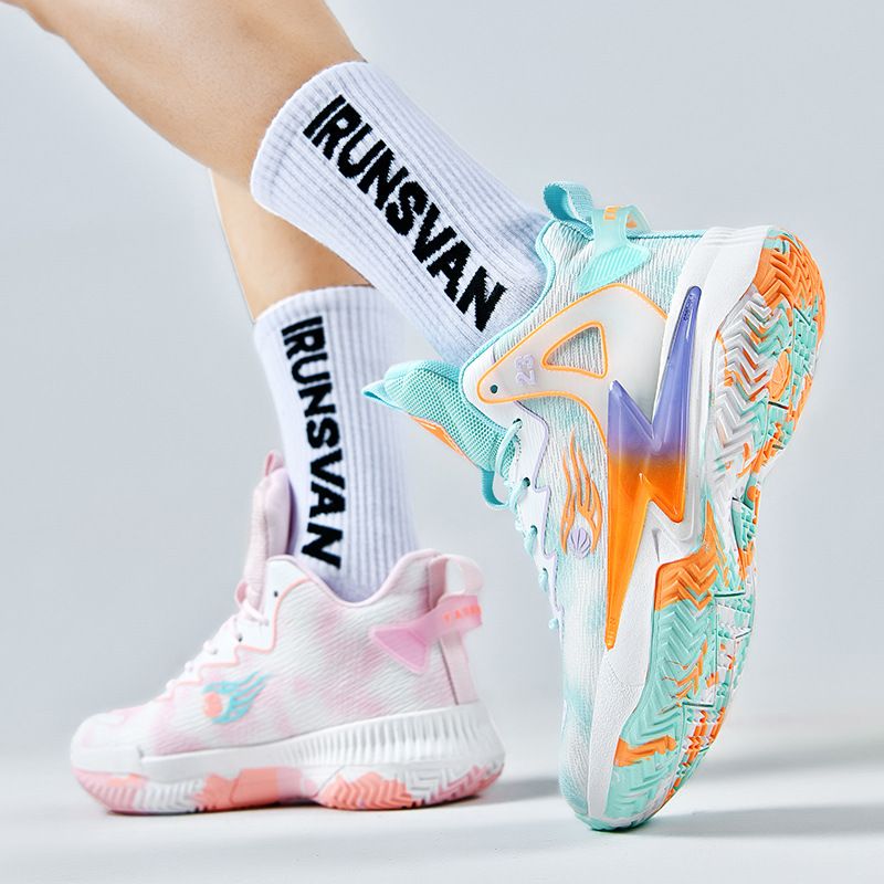 Basketballschuhe für Männer und Frauen Paare Mesh-Gewebe atmungsaktive rutschfeste rosa Sneakers_voghion.com