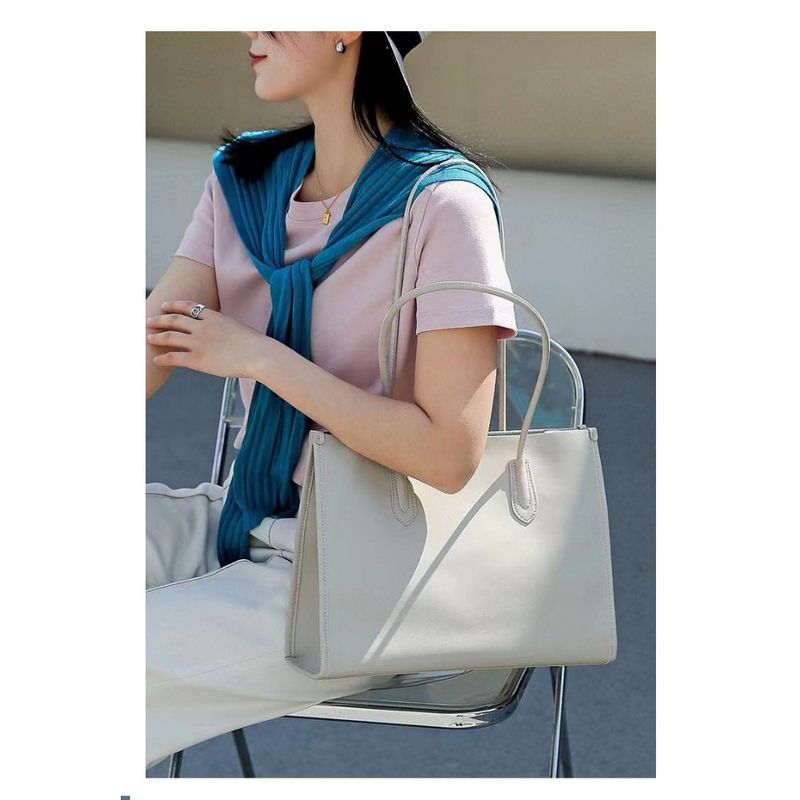 Vielseitige echte Ledertasche für Damen, Nische, hochwertige Tragetasche, große Kapazität, Umhängetasche_voghion.com