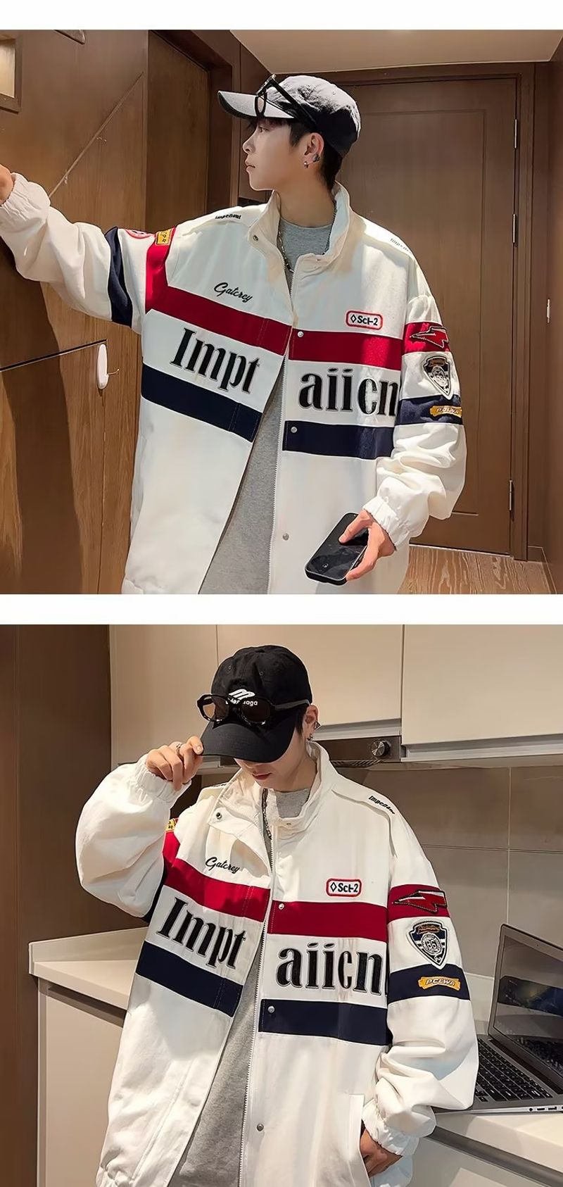Baggy Racing Suit Trendy Baseball Jacket_voghion.com