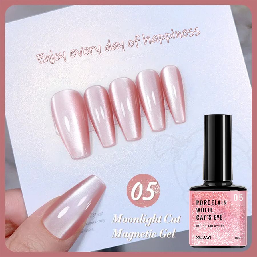 Nails Art & Tools New autumn and winter porcelain white moonlight cat's eye whitening nail polish glue flash nail salon dedicated_voghion.com