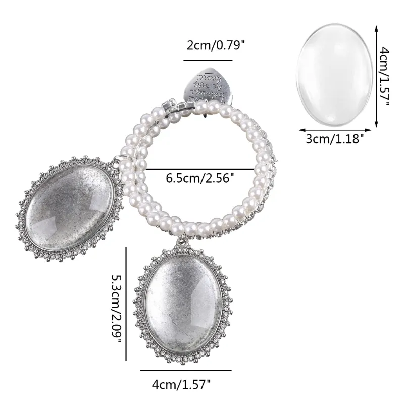 Bracelet Bouquet de mariée Po Bracelet Mémorial Dentelle Pendentif Ovale Souvenirs de Mariage Douche_voghion.com