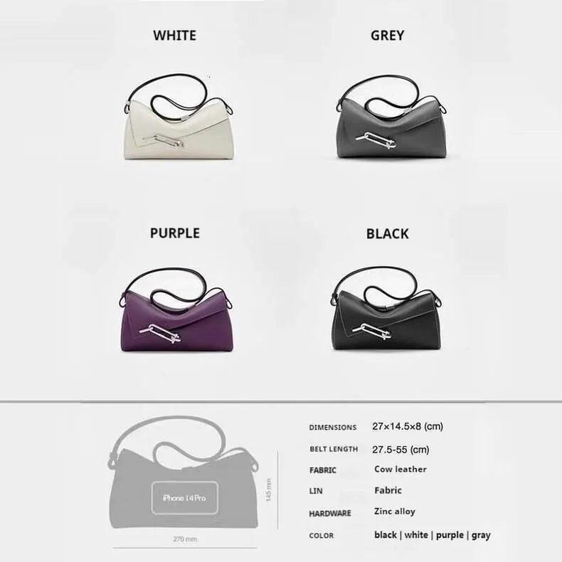 Sac à bandoulière en cuir texturé haut de gamme à la mode, sac à main de voyage à boucle en métal, sac à bandoulière souple pour femme_voghion.com