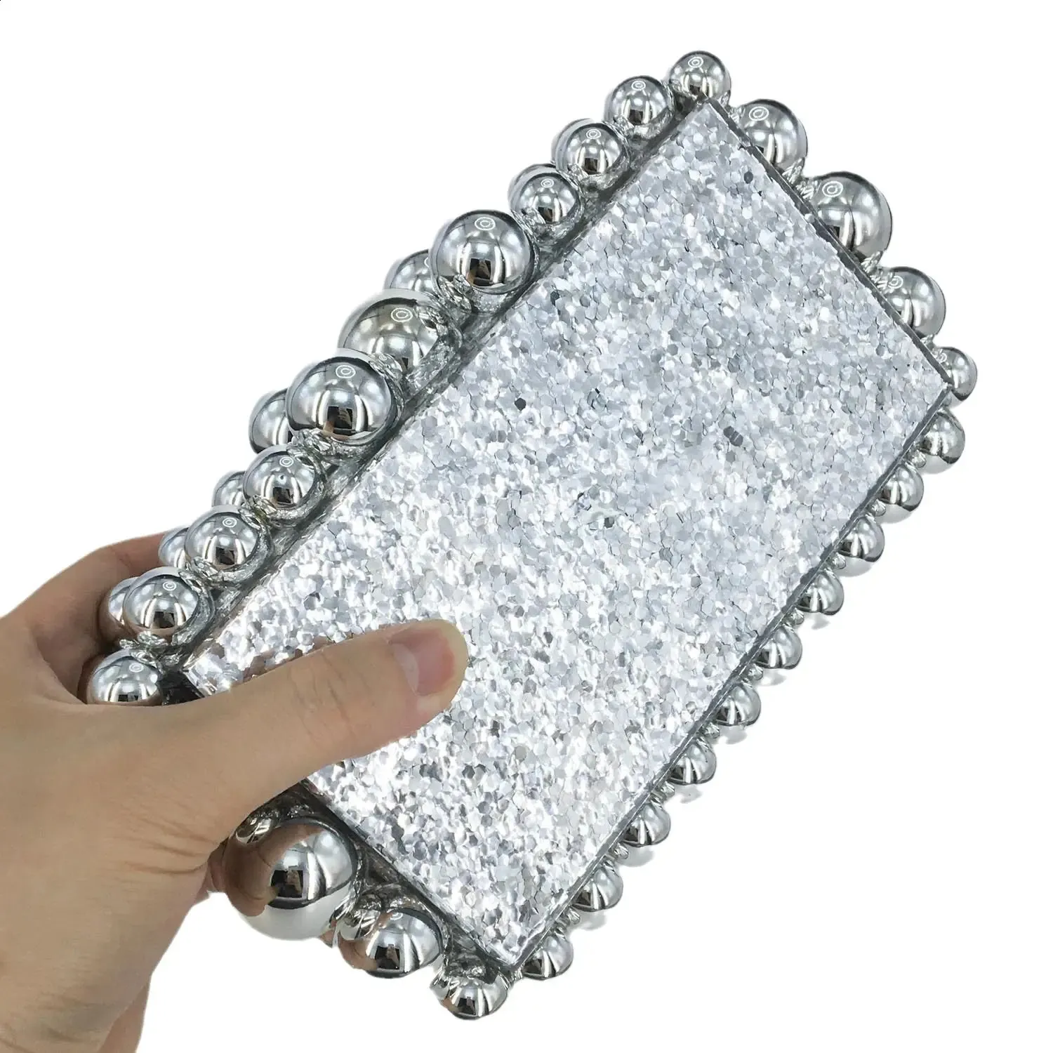 Acryl Box Clutch Perlen Abendtasche Für Damen Umhängetasche_voghion.com