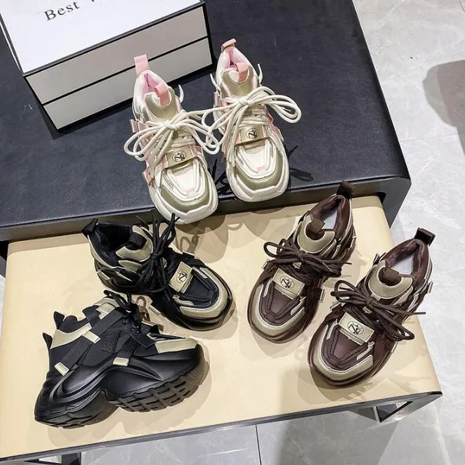 Casual schoenen voor dames, warme, dikke sneakers met 10 cm hak, herfst/winter, dikke zool, gevulkaniseerd, hoog platform, leer voor dames_voghion.com