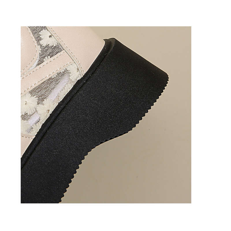 Women's Shoes Thick Bottom Mesh Shell Head Martin Boots College Style Summer Thin Short Boots_voghion.com