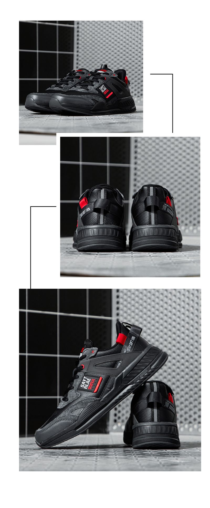 Baasploa Men Sport Leather Casual Fashion Waterproof Lightweight Sneakers Non-slip Walking Shoes Male Sneaker_voghion.com