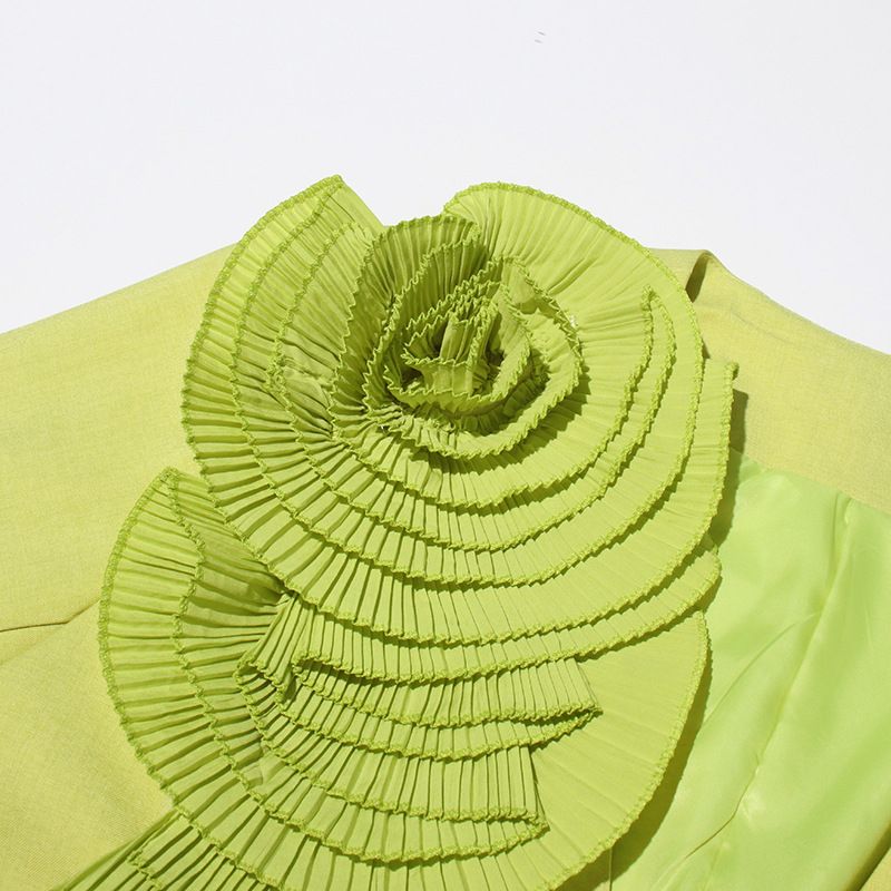 Women's Clothing Temperamental commuting one button V neck 2024 new design sense splicing three dimensional large plate_voghion.com