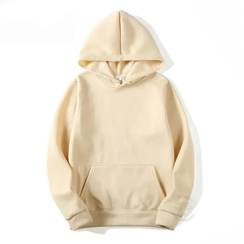 Trendy Loose Outono Inverno Homens e Mulheres Fleece Sports Sweatshirt Cor Sólida Pullover Casal Moda Hoodie S-3XL_voghion.com