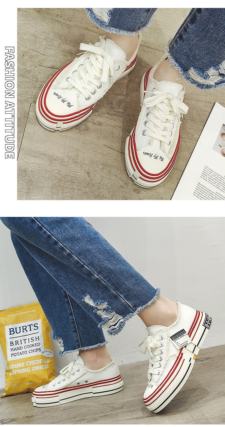 New Celebrity Same Style Beggar Vulcanized Thick Sole Increase Low Top Couple Canvas Trendy Shoes for Men and_voghion.com