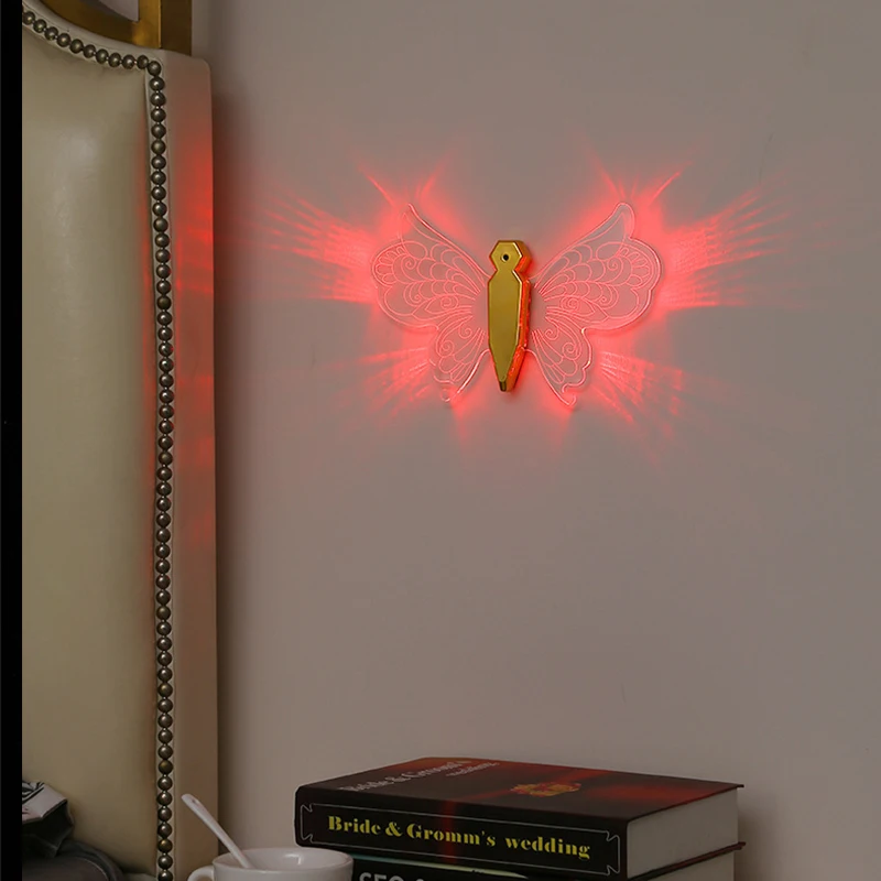 Luce notturna a LED 3D a farfalla in acrilico ricaricabile tramite USB, luci colorate per bottiglie di champagne, festa, KTV, bar, club, decorazioni, lampada d'atmosfera_voghion.com