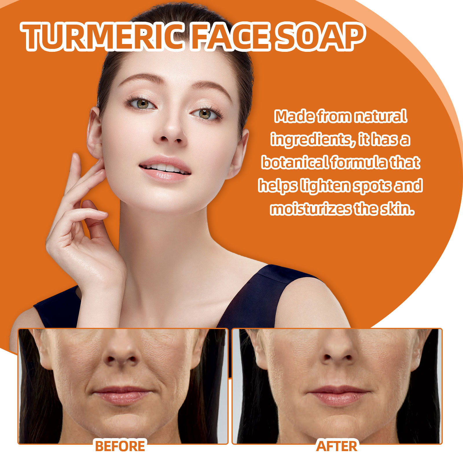 West&Month Curcuma Facial Repair Nettoyage doux, décoloration des taches, lissage des ridules savon nettoyant_voghion.com