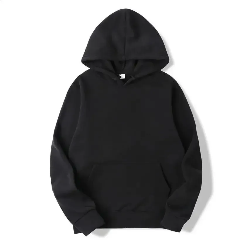 Trendy Loose Outono Inverno Homens e Mulheres Fleece Sports Sweatshirt Cor Sólida Pullover Casal Moda Hoodie S-3XL_voghion.com