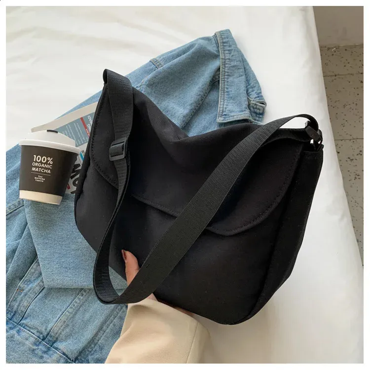 Solid Color Crossbody Simple Ladies Shoulder Waterproof Nylon WomenS Handbags Fashion Messenger Bag Women 240827_voghion.com