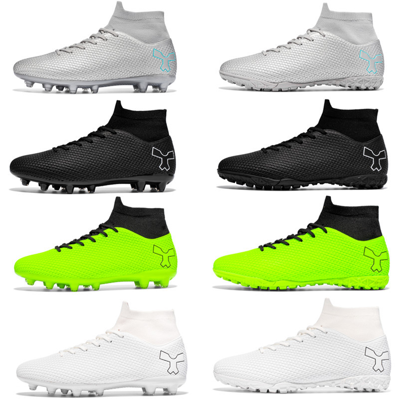 Scarpe da calcio alte in erba sintetica TF AG, in pelle, per uomo, donna, bambino, ragazzo e studente._voghion.com