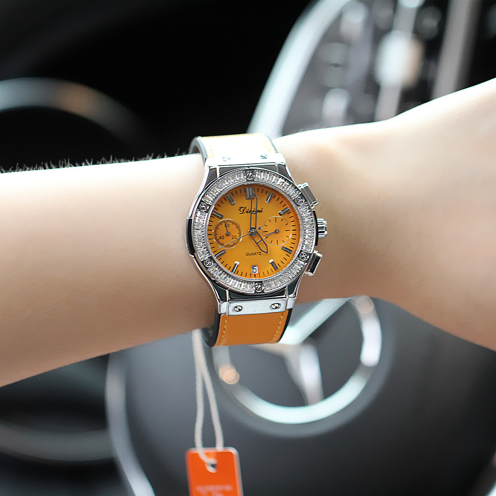 Orologio impermeabile al quarzo con cintura di diamanti multifunzionale stile puntatore alla moda dal vivo_voghion.com