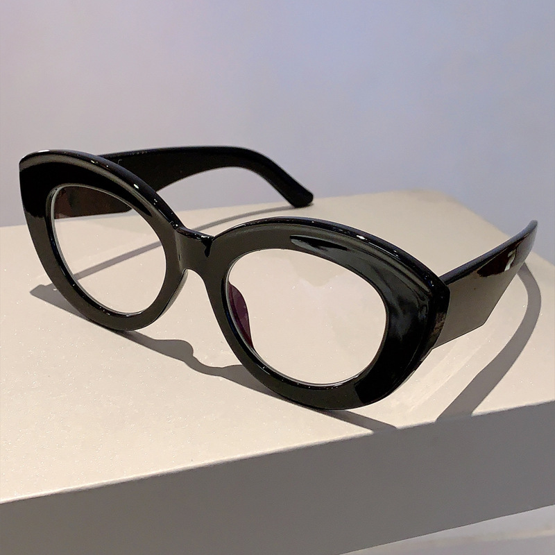 Fengins Fashion Super Cool Cat Eye Design Anti Blue Glasses Frame Street Photography Slimming Simple Versatile Flat_voghion.com
