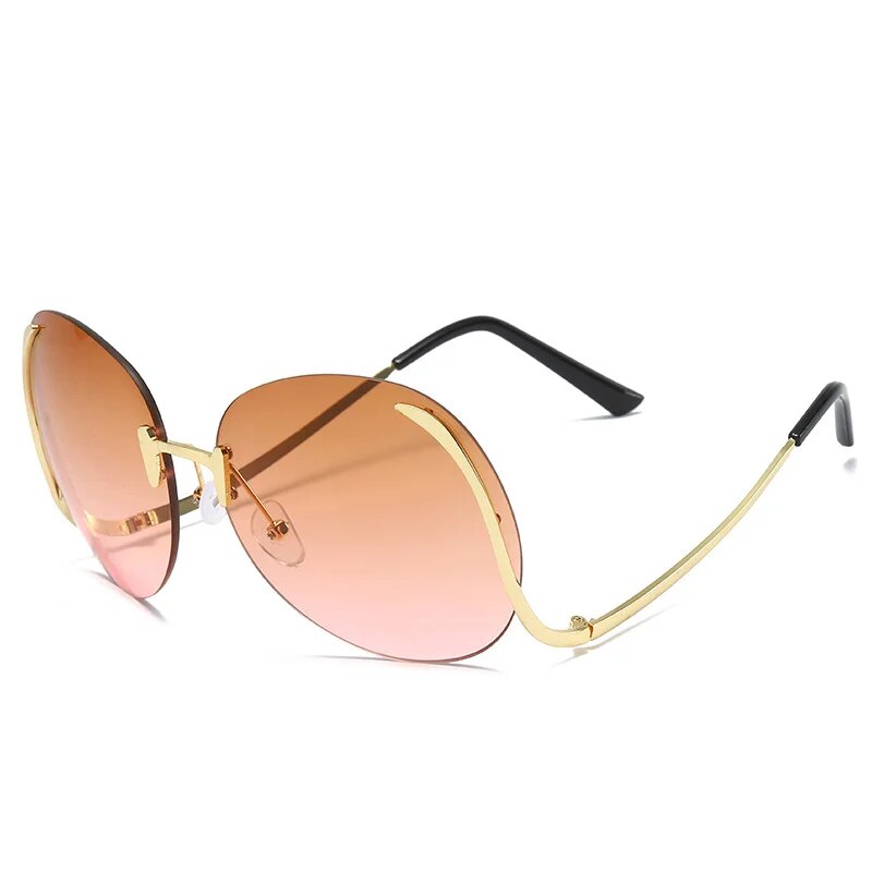 New Colored Ocean Film Frameless Personalized Sunshade European American Trendy And Fashionable Sunglasses_voghion.com