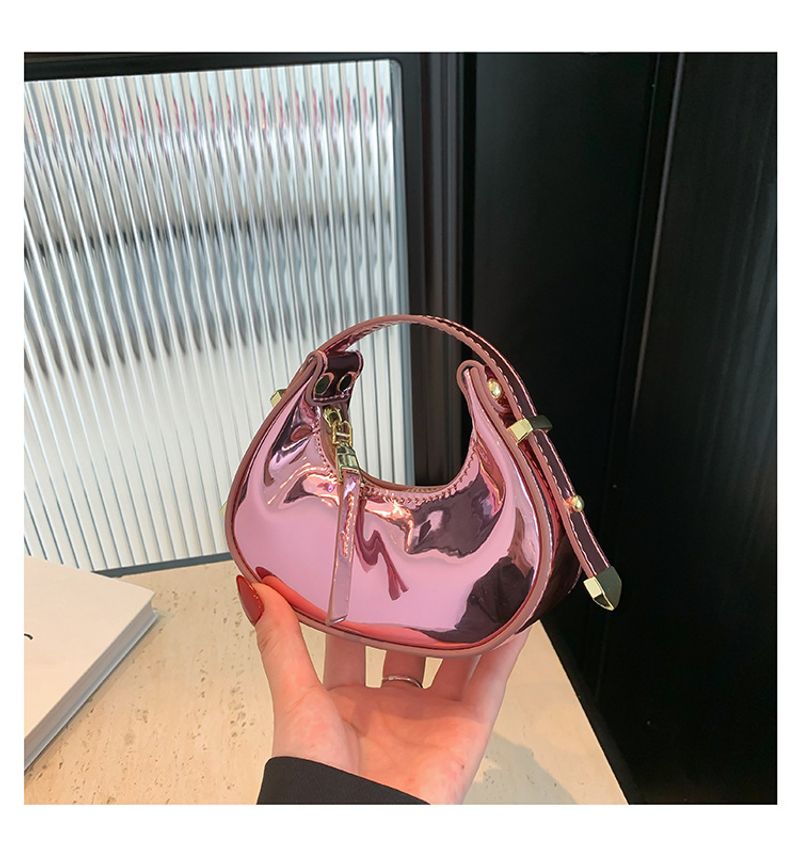 Bonbonfarbene Halbmondtasche mit ausländischer Textur, Damendesign-Tasche 2024, neue personalisierte_voghion.com