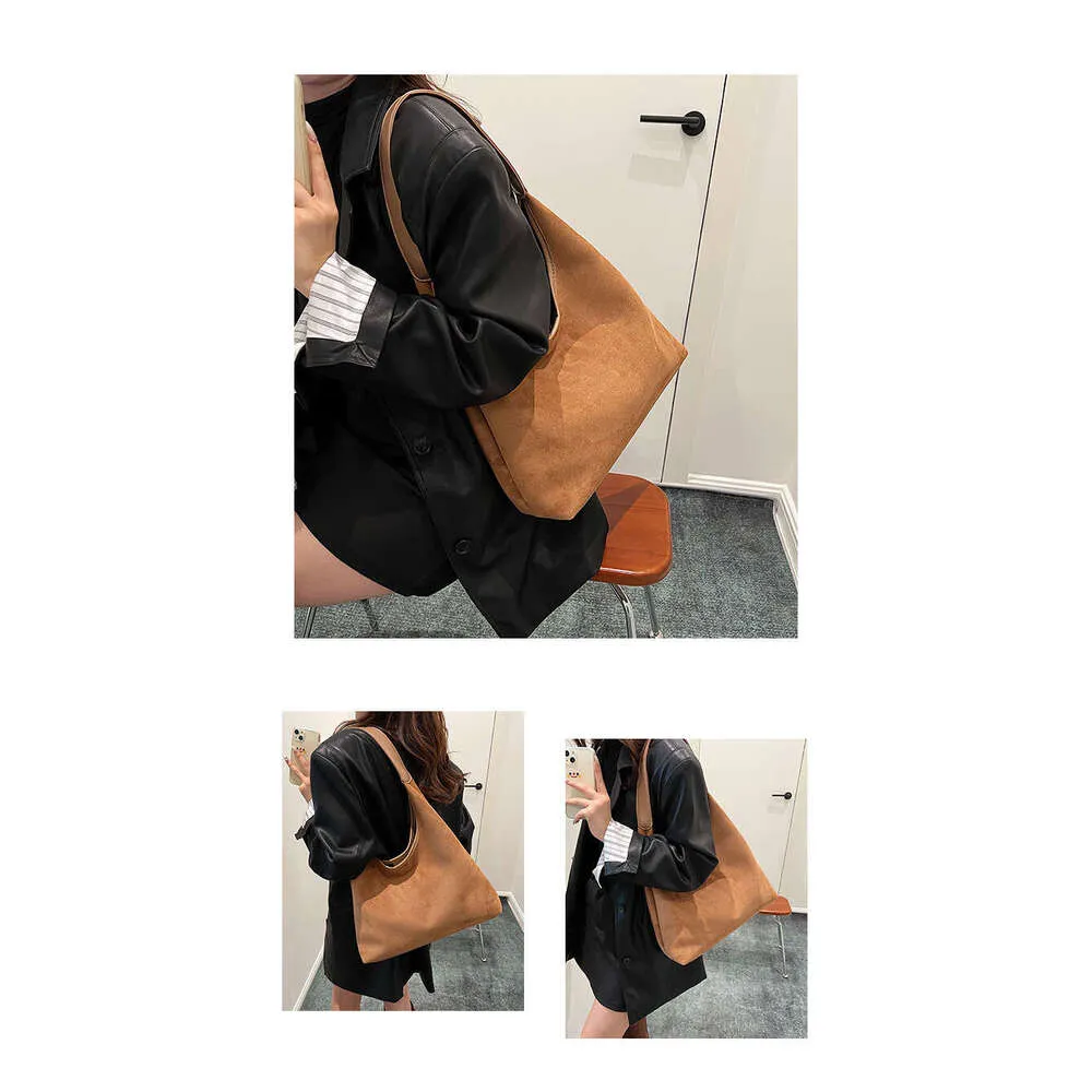 New Retro Niche Suede Women's Versatile Shoulder Fashionable Underarm Tote Bag_voghion.com
