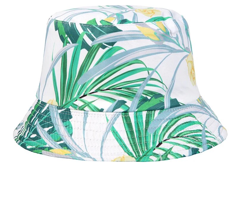 Nieuw met blad, bloemenprint, schaduw, visser voor mannen en vrouwen buitenrecreatie, zonwering bassinhoed trend Emmerhoed_voghion.com