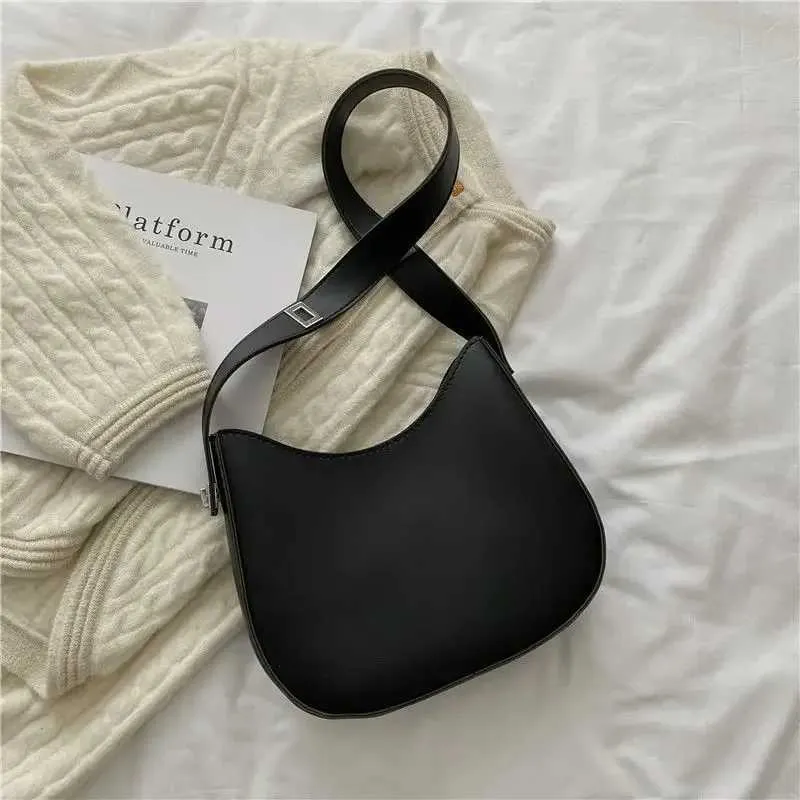 Lässige Damen Umhängetasche Aus Kunstleder In Halbmondform_voghion.com