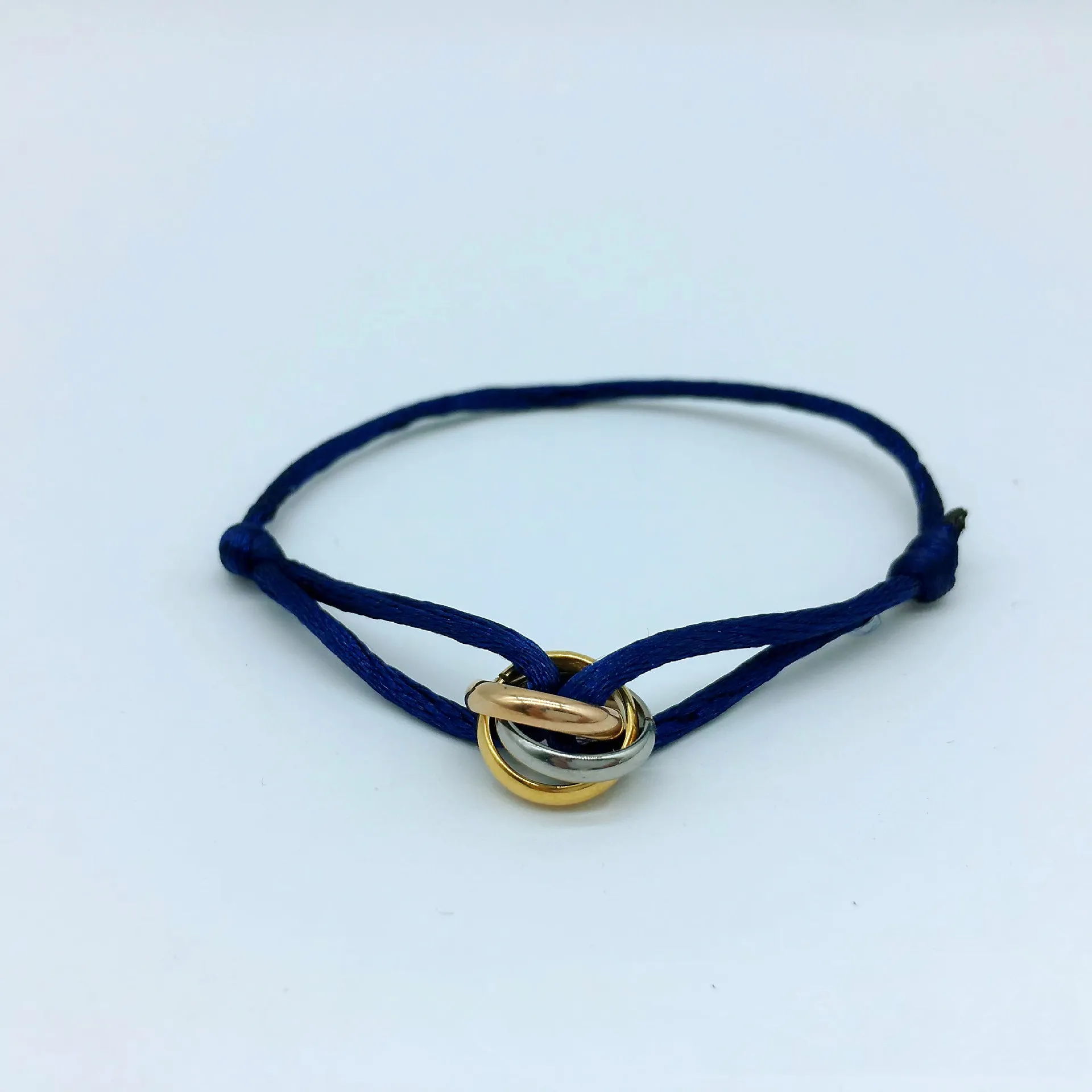 Designer Jewelry Stainless Steel 3 Metal Buckle Ribbon Lace Up Chain Multicolor Adjustable Size Bracelet For Women Man_voghion.com