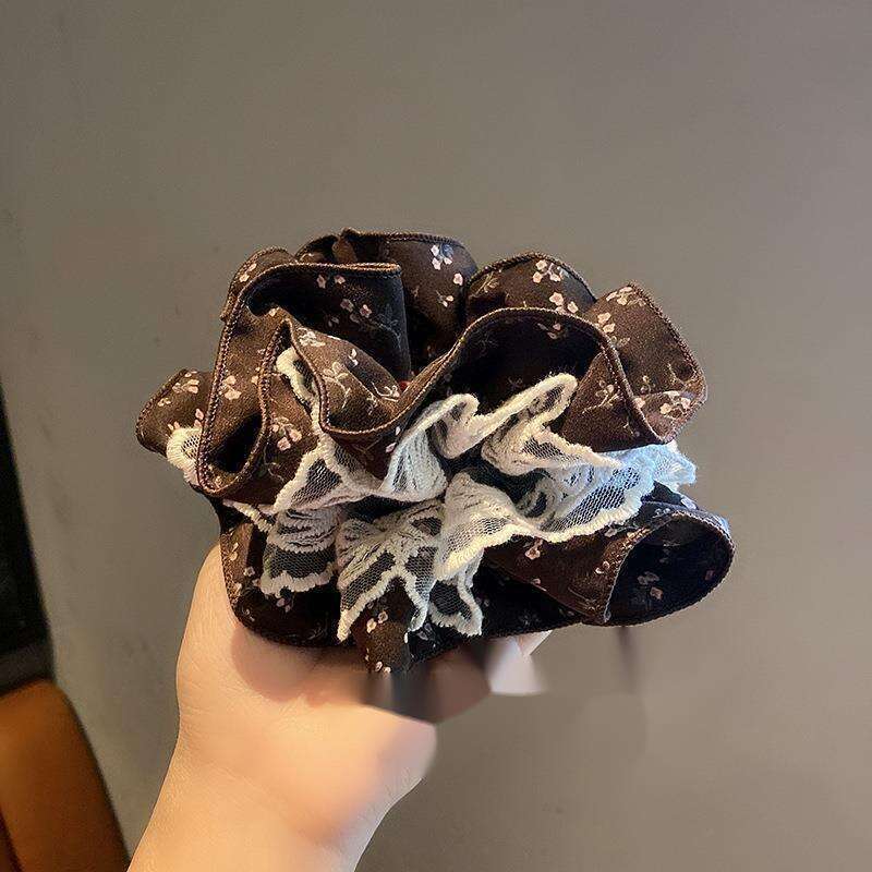 Elastico per capelli in pizzo a fiori scrunchie donna grande_voghion.com