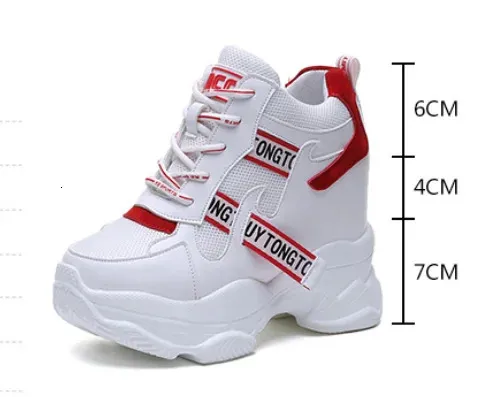 Heiße Verkäufe Trendy Schuhe High Top Sneakers Frauen Plattform Stiefeletten Korb Femme Chaussures Femmes Höhe Erhöhen_voghion.com