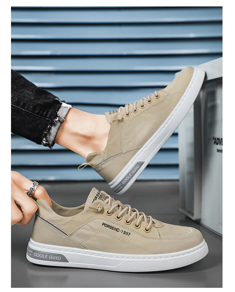 Men's Breathable Casual Canvas Slip-On Shoes For Summer - Lightweight Comfortable Sneakers With Round Toe & Rubber Sole_voghion.com