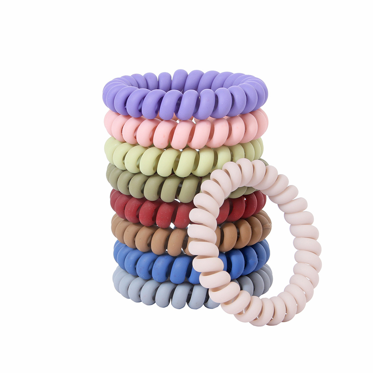 Frosted matte telephone line hair ring feel paint telephone rope hair rope Korean leather case headdress_voghion.com