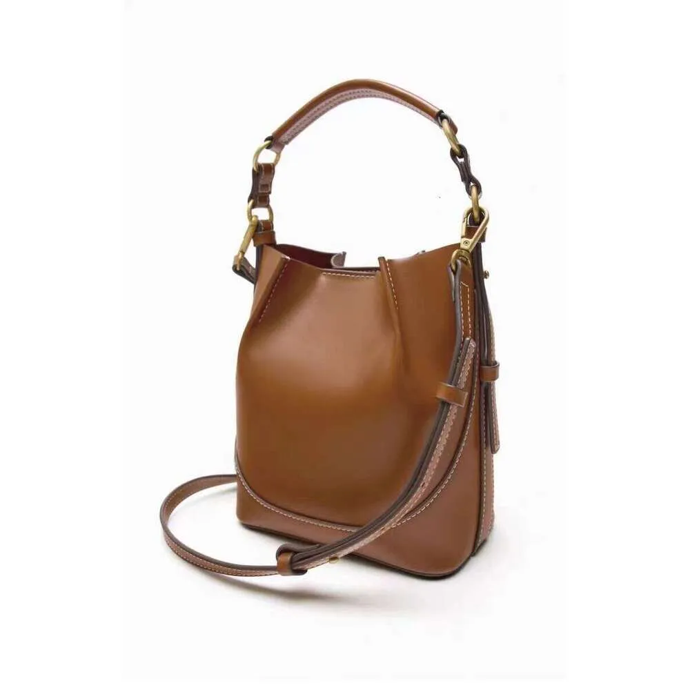 Nuova moda marrone borsa a tracolla tracolla larga coulisse secchiello borsa per le donne_voghion.com