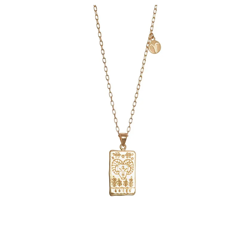 Catene Moda Gioielli in acciaio inossidabile Colore oro 12 Segno zodiacale Collana con corda Collane di amicizia alla moda per_voghion.com