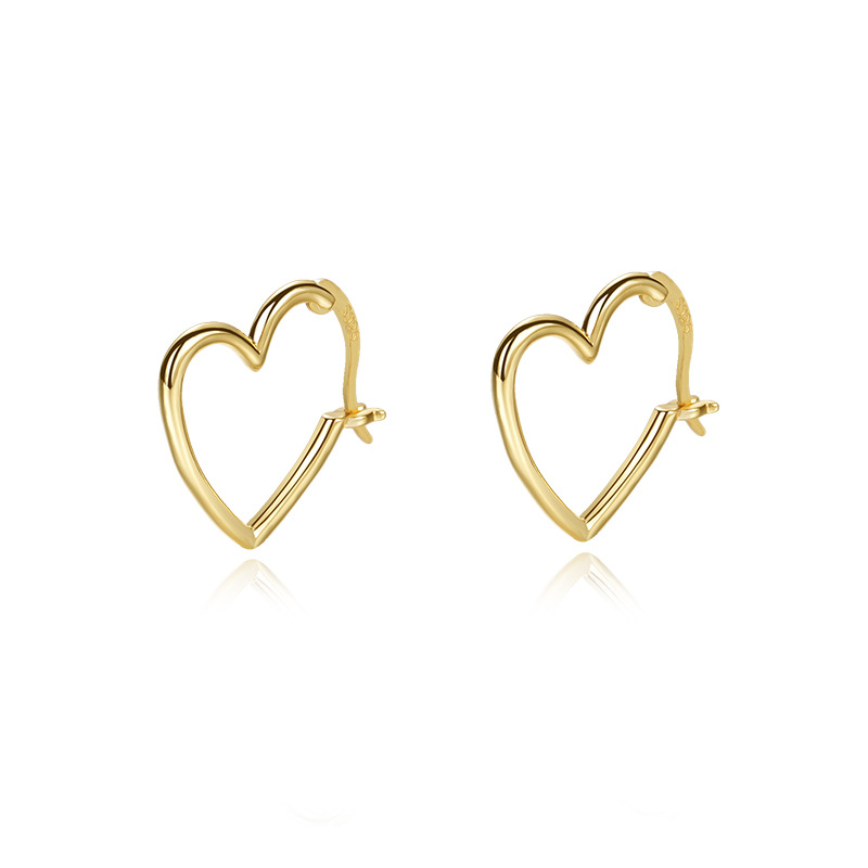 S925 sterling heart earrings for women niche design all match ins temperament earrings
