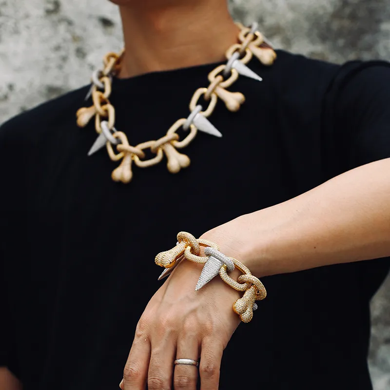 Iced Out Cuban Link Chain Necklace For Men Prong Set Jewellery_voghion.com