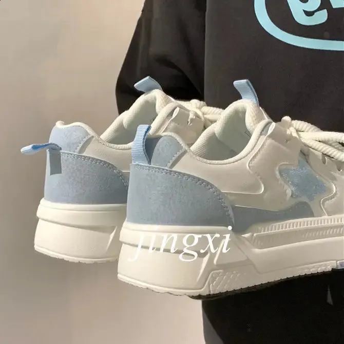 Scarpe sportive rosa bianche da donna, primavera estate, con plateau, vintage, casual, vulcanizzate, kawaii, da tennis, da donna, basse 240801_voghion.com